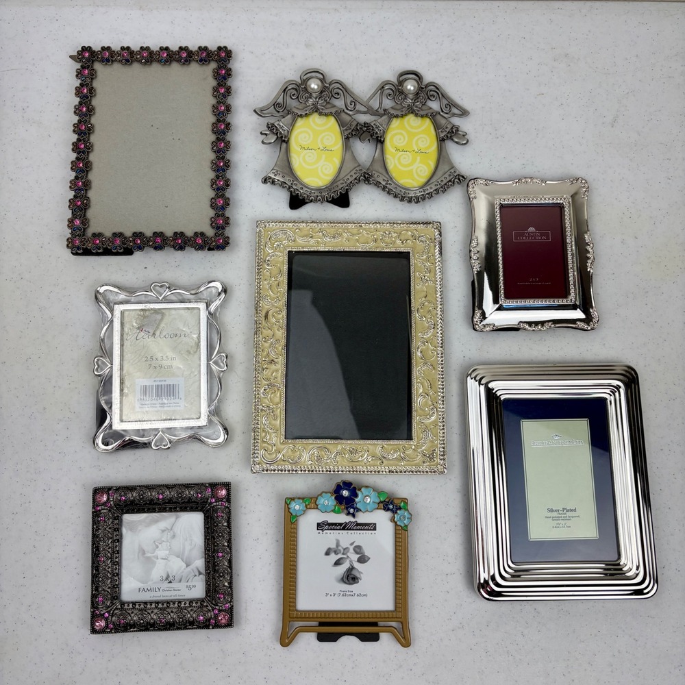 8pc Small Gallery Picture Frame Lot‎ Philip Whitney Milson Silver Floral Angel